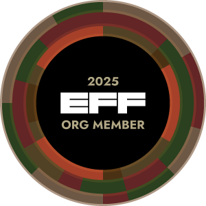2025 Electronic Frontier Foundation member
            badge